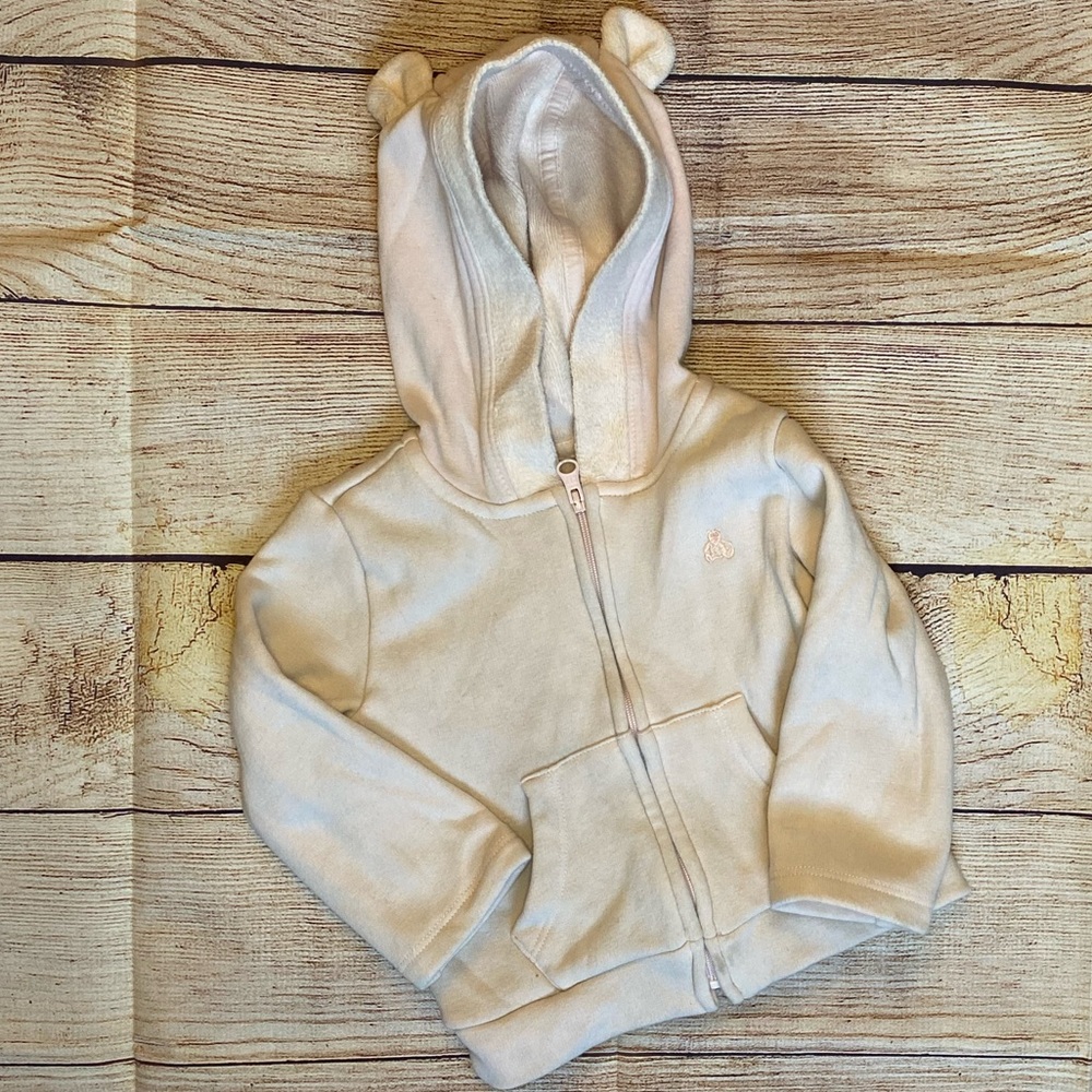 Baby Gap pale pink bear hoodie
